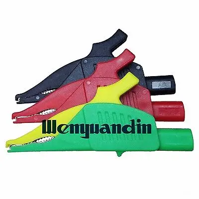2x Insulated Dolphin Clip Alligator With 4mm Socket Test Lead Clamp 32A CL4263 | Обустройство дома