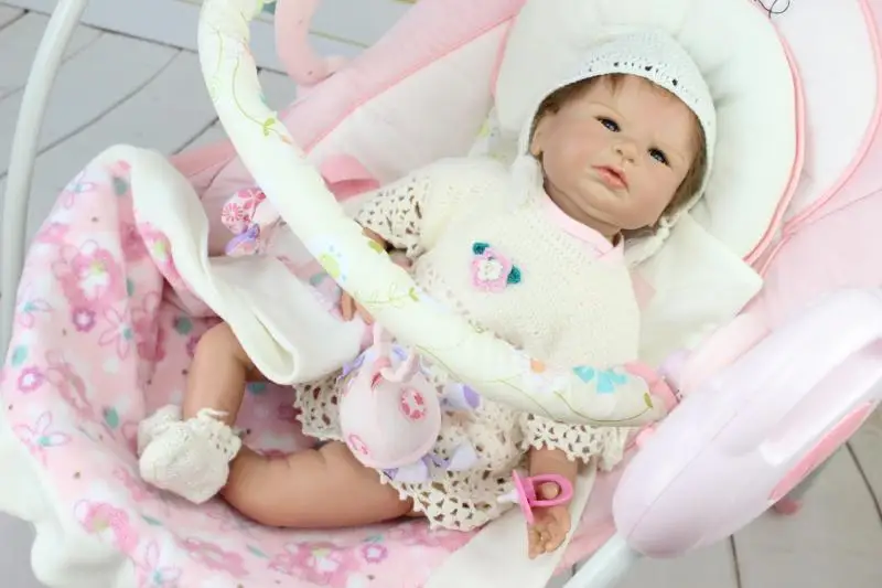 

Doll Reborn Babies 55cm Realistic Handmade Baby Soft Silicone Bebe Dolls Girl Gift Toys for Kids 22" Brinquedos