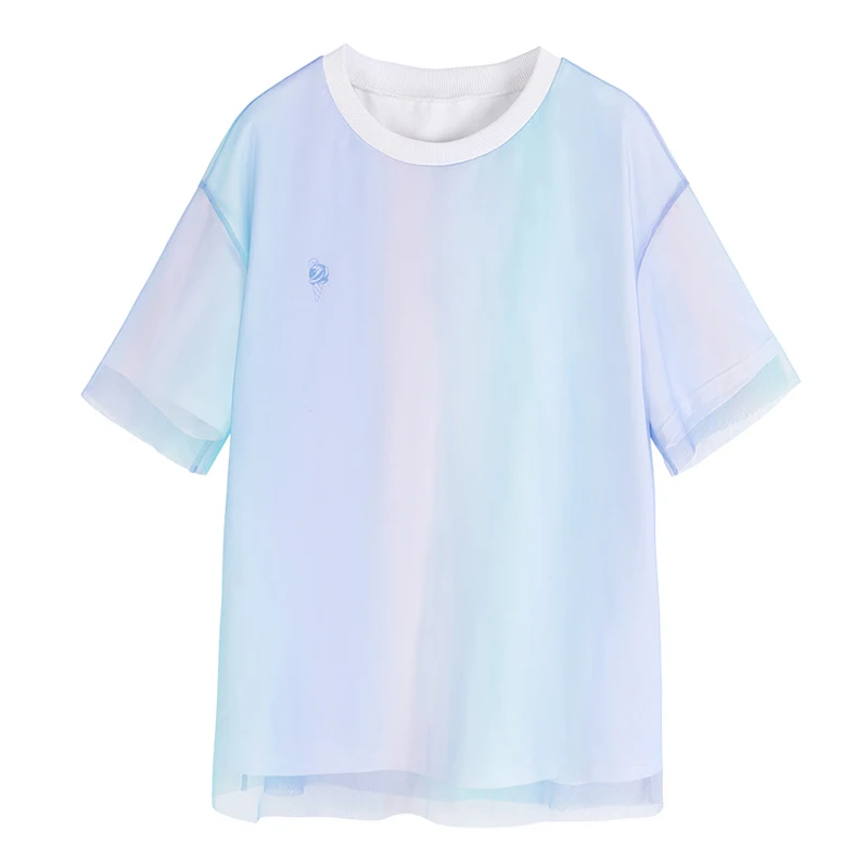 Trytree лето осень женская модная футболка короткий рукав двухслойная Лоскутная