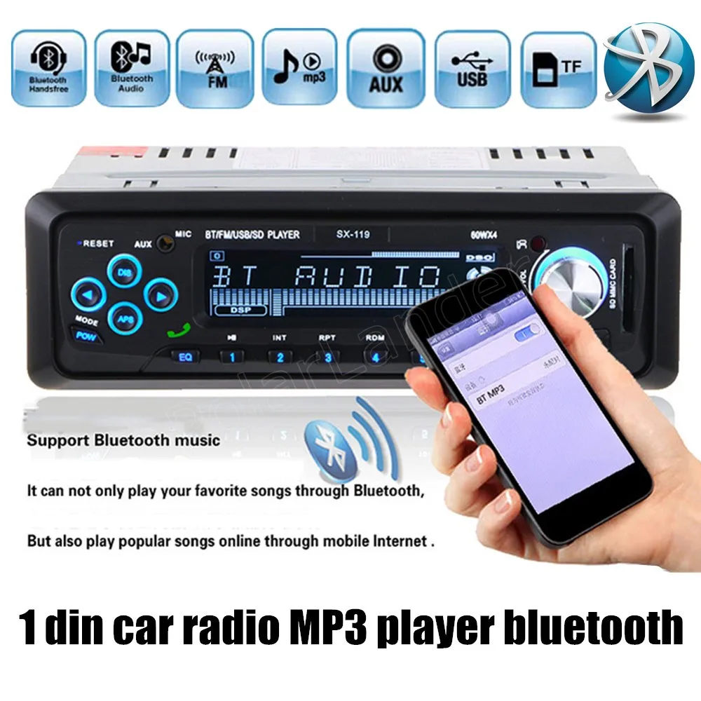 Автомагнитола 1 Din стерео mp3-плеер с поддержкой FM/SD/AUX/USB bluetooth handsfree дистанционное