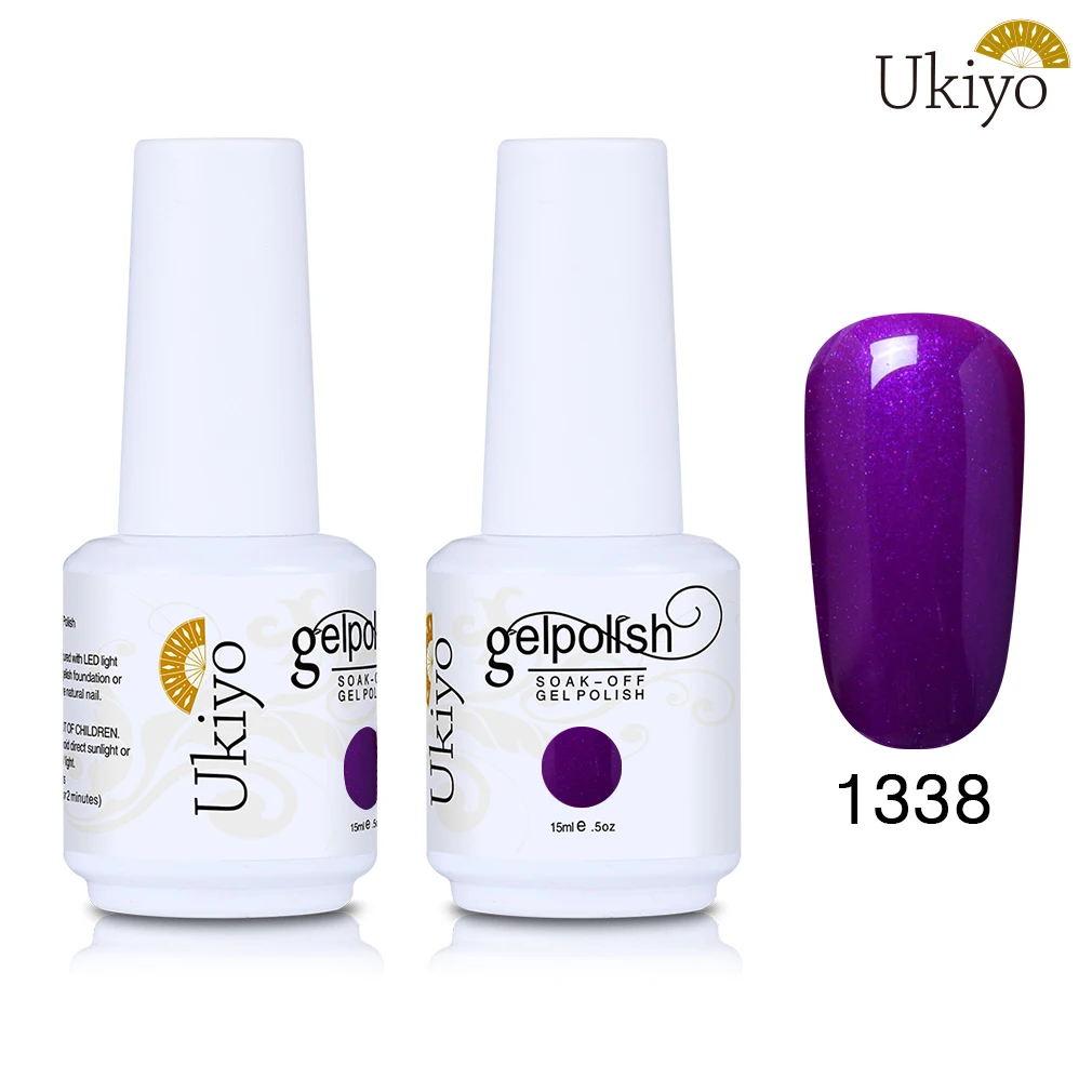 1338 Ukiyo 15 мл Лак для ногтей 170 великолепный цвет Гель-лак для ногтей Vernis полуперманентное верхнее покрытие Базовое покрытие гель-лаки для ногтей Гель-лак - Цвет: 1338