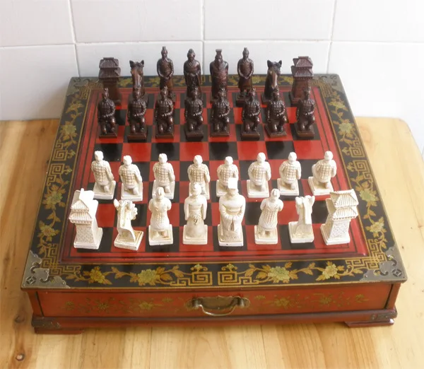 Доставка DHL 43 5*43 5*8 см Международная Терракотовая прозрачная фигурка ChessQueen