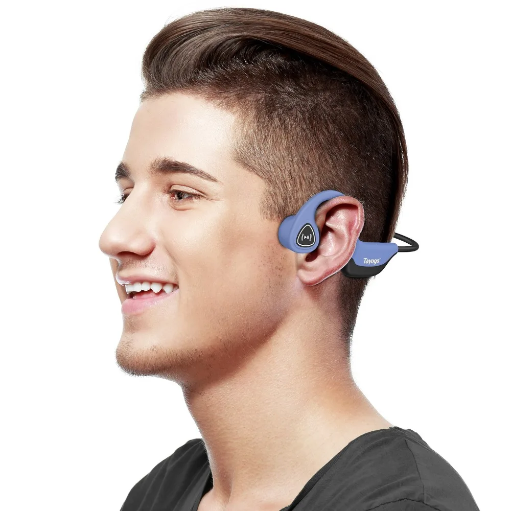 Беспроводная bluetooth-гарнитура Tayogo с костной проводимостью, наушники с поддержкой спортивных ушных крючков, HIFI Bluetooth игровая гарнитура с микрофонами