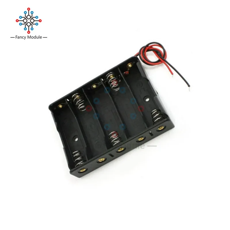 5X1 5 V AA батарея Слот держатель Чехол коробка провода хранения коробки черный|battery