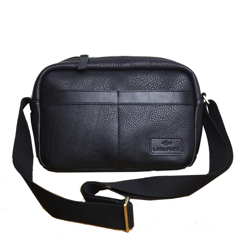 Мужская кожаная сумка мессенджер LANSPACE однослойная Повседневная через плечо из