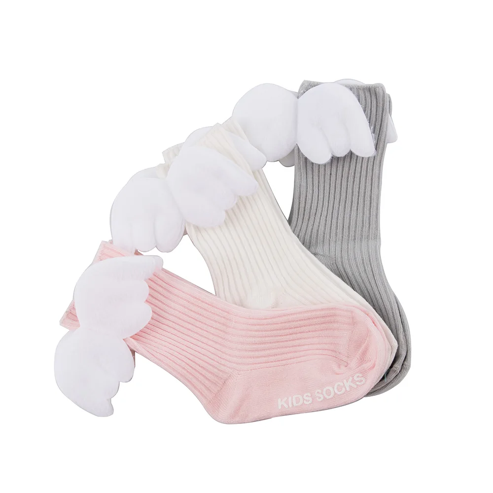 1 пара Детские хлопковые носки с крыльями ангела милые мягкие гетры в полоску