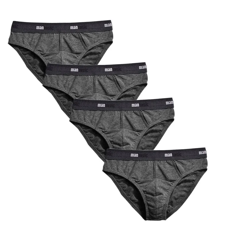 Трусы брифы мужские хлопковые однотонные нижнее белье короткие шорты 4 шт.| |