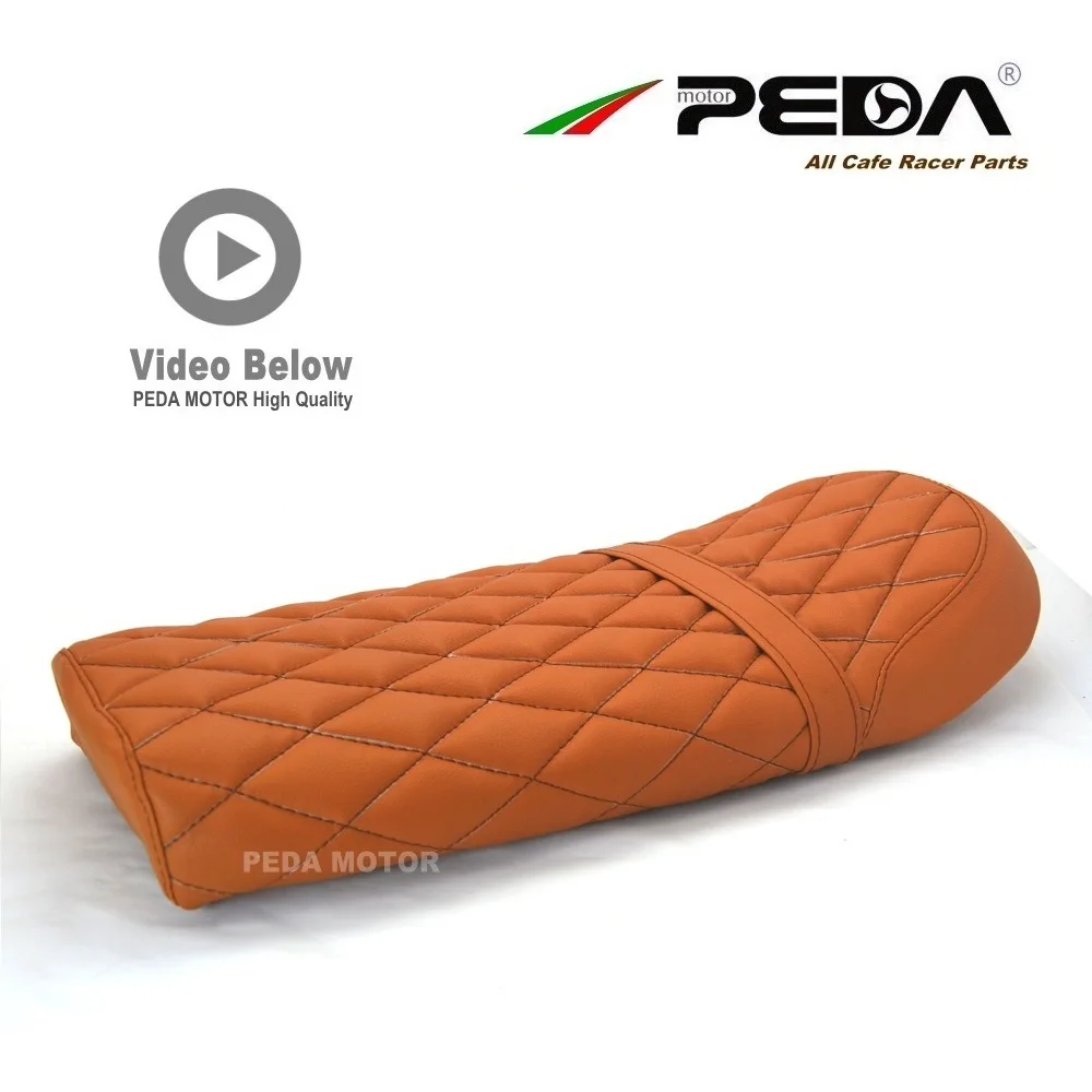 Сиденье гоночное N6 50 см коричневое для HONDA YAMAHA универсальное винтажное