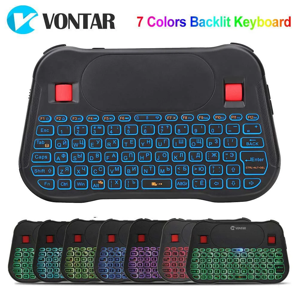 Беспроводная клавиатура VONTAR T18 Plus 2 4 ГГц с подсветкой английская/Русская