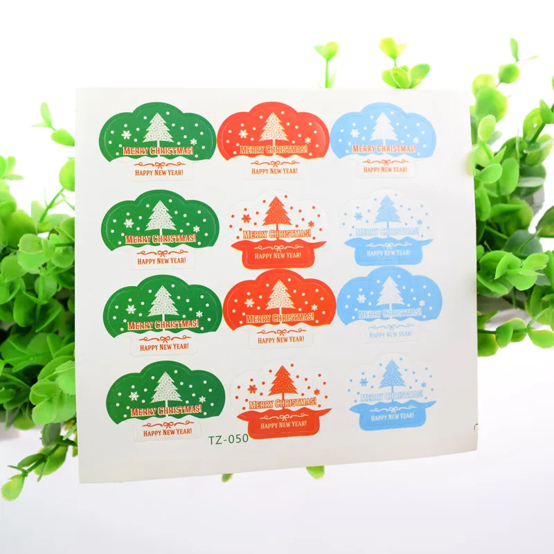 12 предметов в лоте sheetl веселым рисунком елки клейкая этикетка для новогодней
