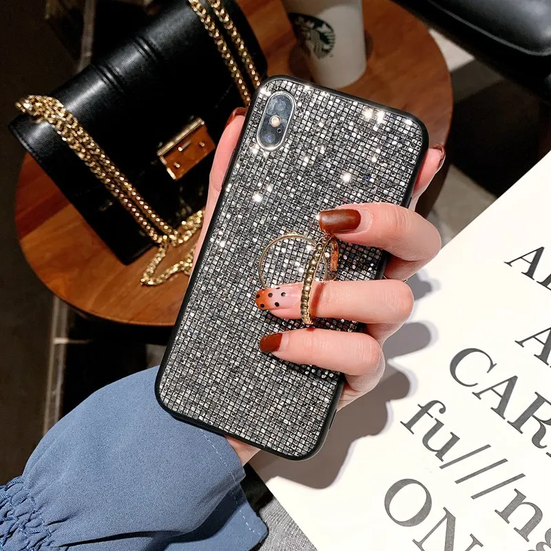 Роскошный блестящий чехол для телефона с бриллиантами iPhone X XR XS Max 7 8 6 6s Plus