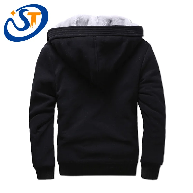 Hoodies Men Fashion Sport Winter Coats Long Sleeve Hoodie Men's Outdoor Casual Sweatshirts Plush Thicken Black 635 | Мужская одежда