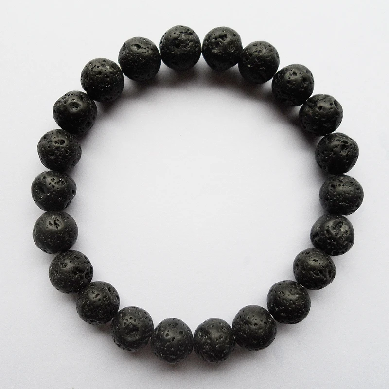 

8MM Black natural volcano lava beads bracelet for man,Trendy Pure natural 8MM (22PCS) black Buddha strand beaded bracelets