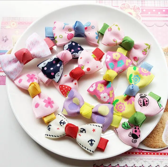 

600pcs/lot Cartoon Hair Clips for Summer Newborn Hair Bow Clippies
