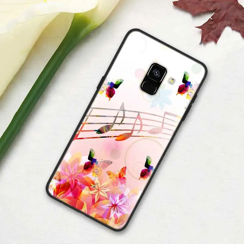 09 Черный мягкий силиконовый чехол для Samsung Galaxy A7 A70 A50 A40 A30 A20 A10 A8 A9 A6 плюс звезда A20E старый музыкальная нота - Цвет: 09