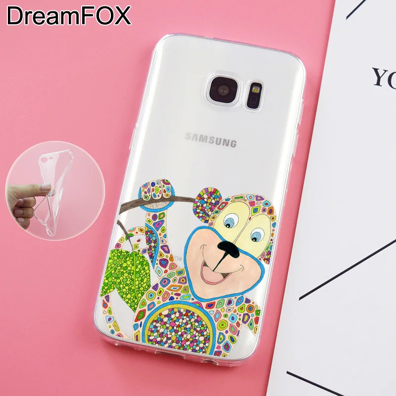 DREAM FOX K324 Fashion Monkey Soft TPU Silicone Case Cover For Samsung Galaxy Note S 6 7 8 9 Edge Plus Grand Prime |
