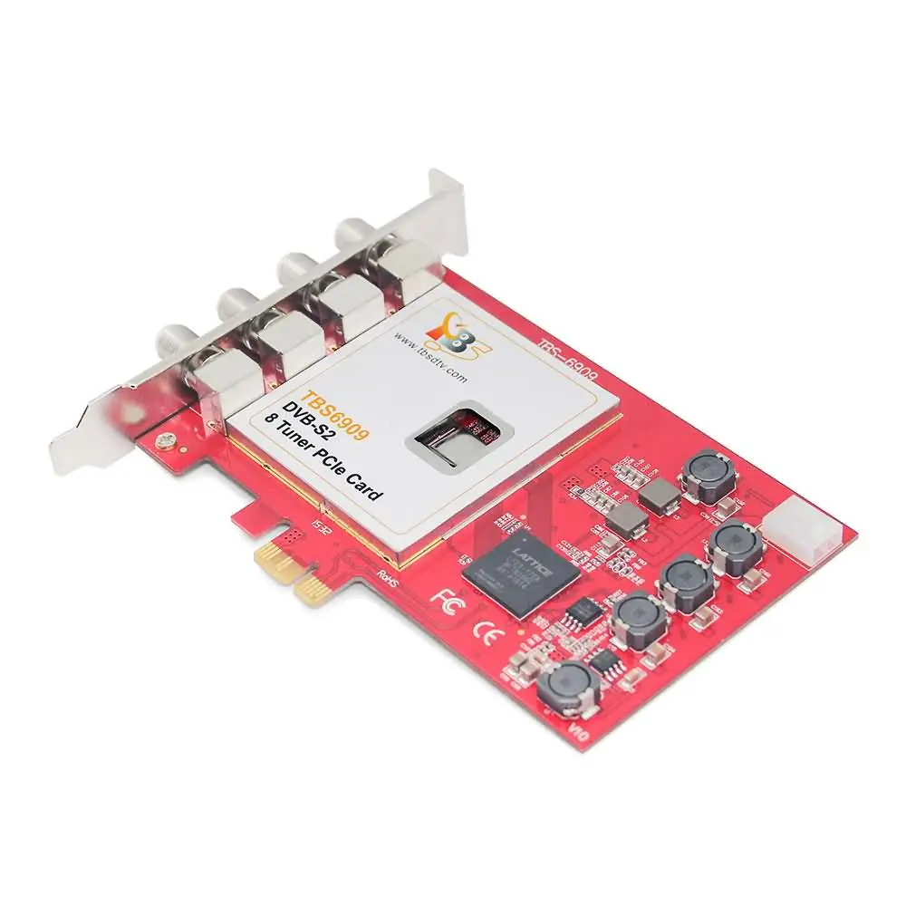 Тюнер Octa карта TBS6909 DVB S/S2 8 тюнер для телевизора PCIe просмотра и записи спутник FTA