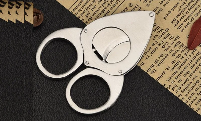 

smoking tobacco Pocket silver Cigar Knife Scissors Shears high quality Stainless Steel Sharp Double Blades Cigar Cutter clipper