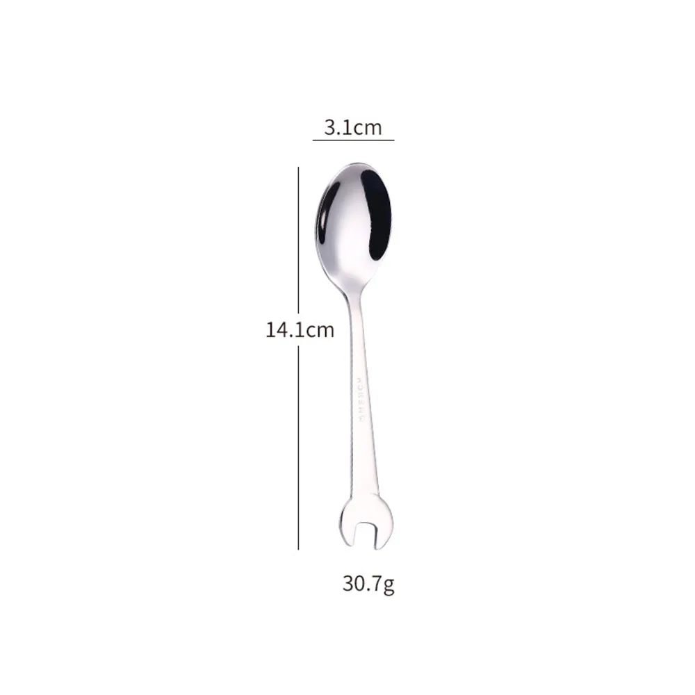 Tea Spoon Креативная чайная вилка в форме гаечного ключа, 304 нержавеющая сталь, столовая ложка, кофейный набор столовых приборов столовые приборы, семейные принадлежности для кемпинга, кухни - Цвет: Tea Spoon