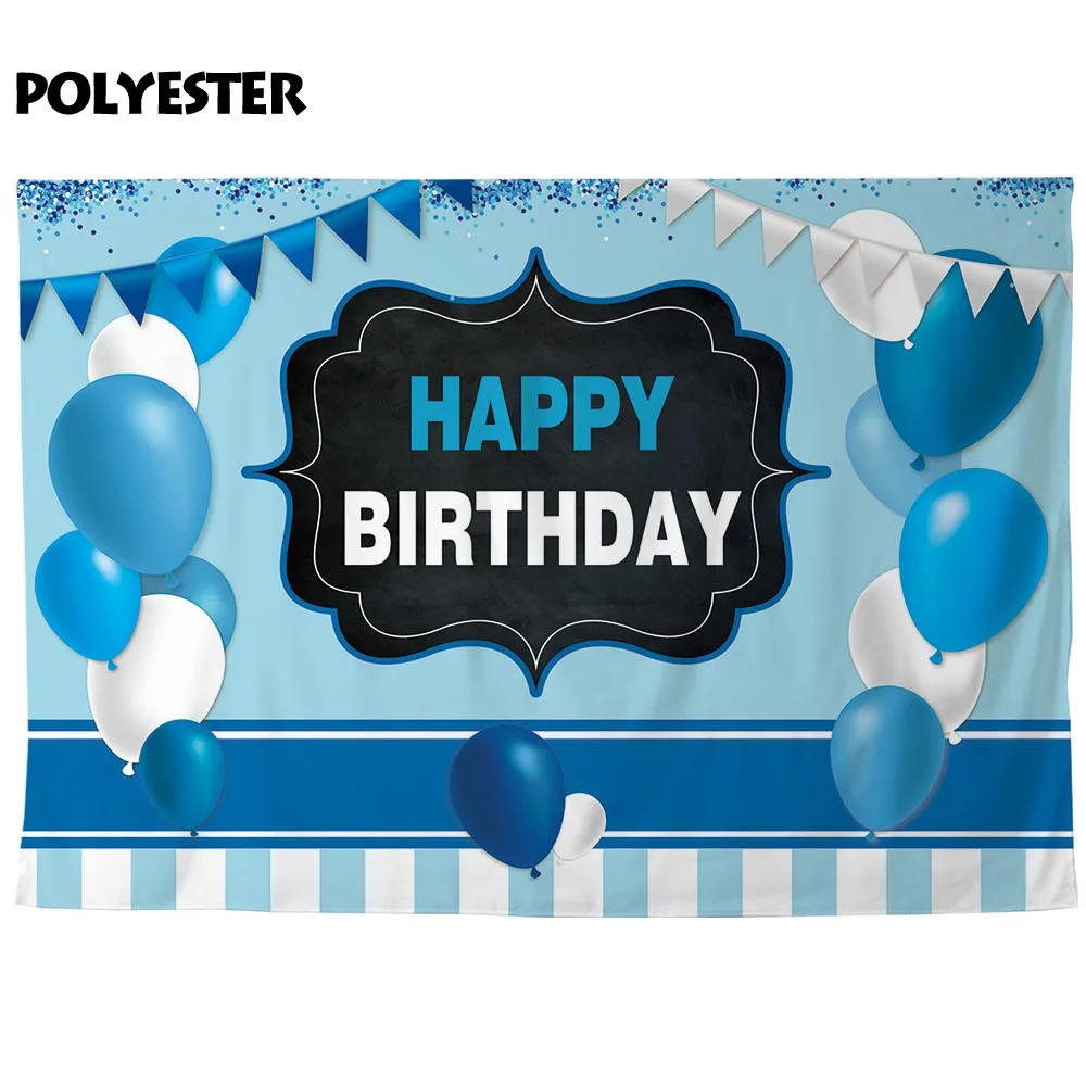 Allenjoy photography backdrop blue and white flag balloon boy birthday party background baby photobooth photocall photo studio |
