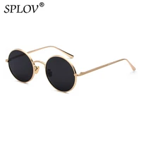 splov retro punk style men sunglasses women vintage round metal frame colorful lens sun glasses fashion eyewear gafas sol uv400