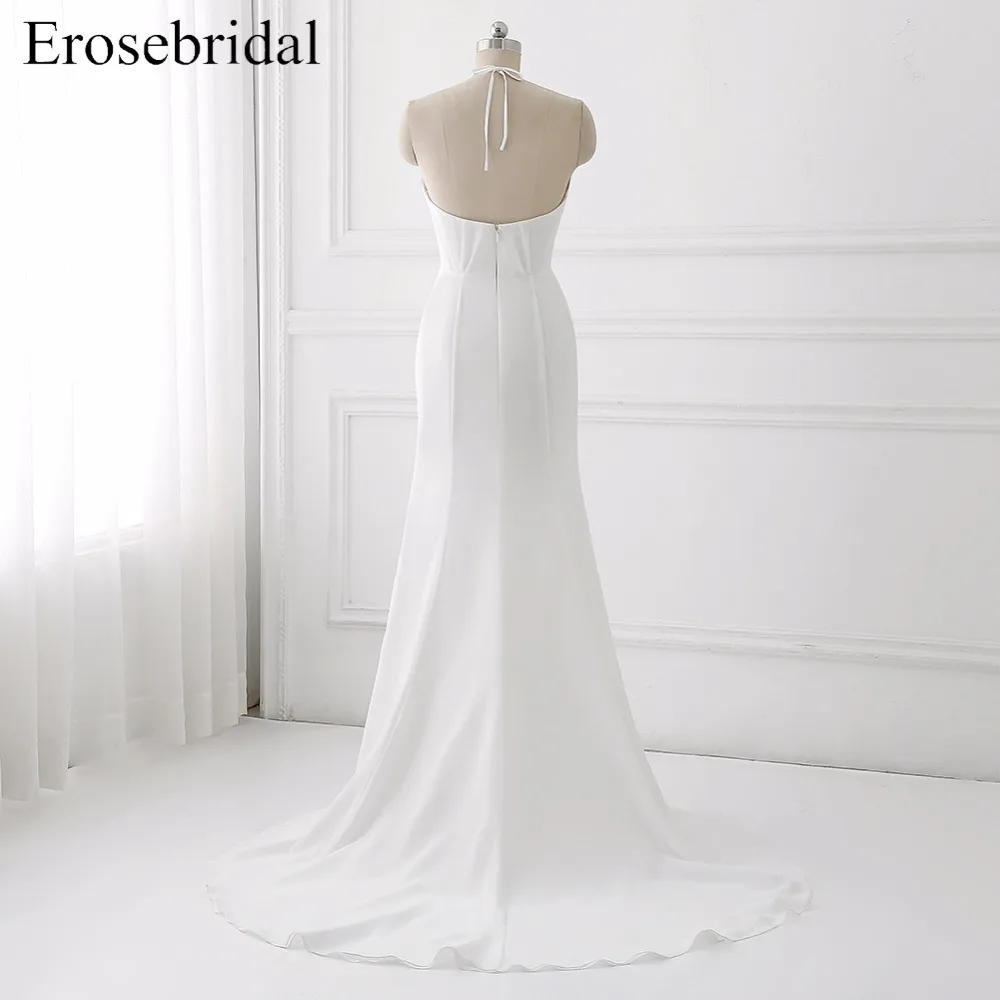 2018 новые шифоновые Свадебные платья Erosebridal Русалка свадебное платье дешевая цена