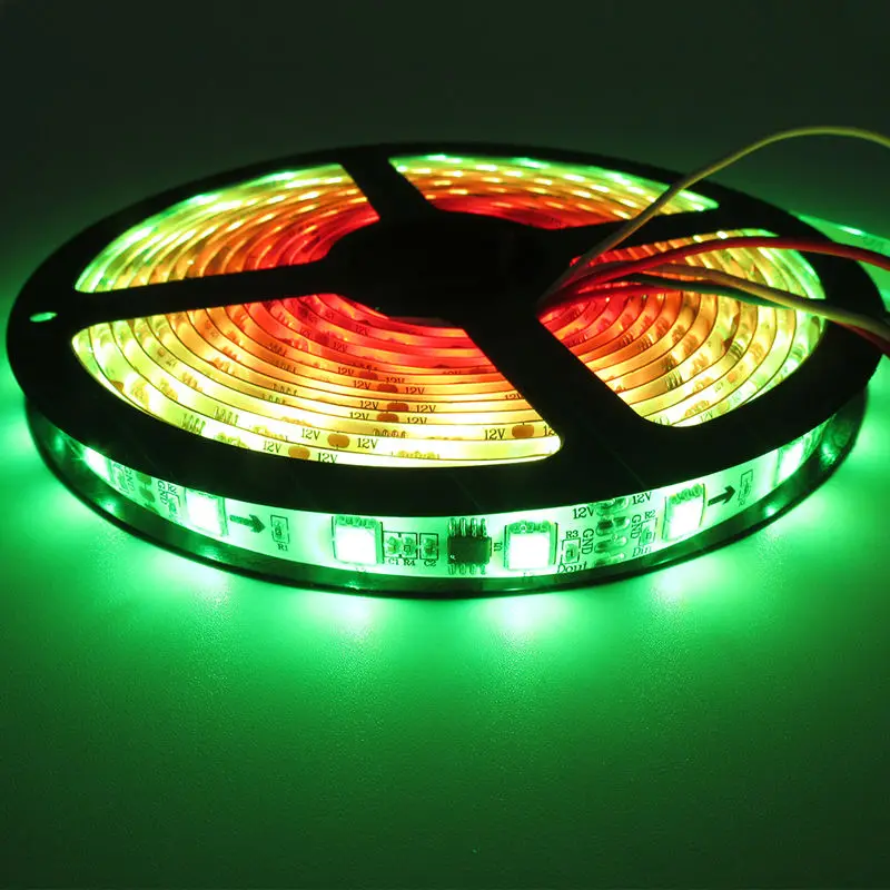 

5M 48LEDs/m 16Pixels/m WS2811 Digital SMD 5050 RGB LED Strip 12V Waterproof Flexible Pixel Tape Light White PCB Waterproof IP65