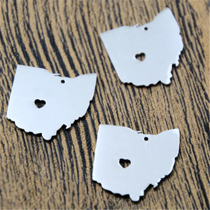 D2350 Ohio 5 шт./партия карта штата Очаровательная в серебряных тонах California Mhigan Мэриленд Монтана Вермонт Орегон Огайо Массачусетс Канзас Colorado - Окраска металла: D2350 Ohio