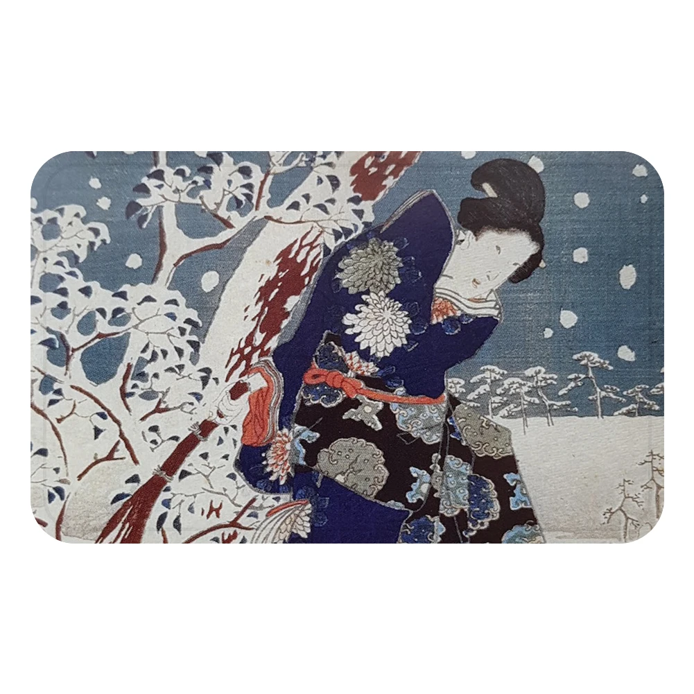 Традиционный японский коврик Ukiyoe для ванной декоративные Противоскользящие