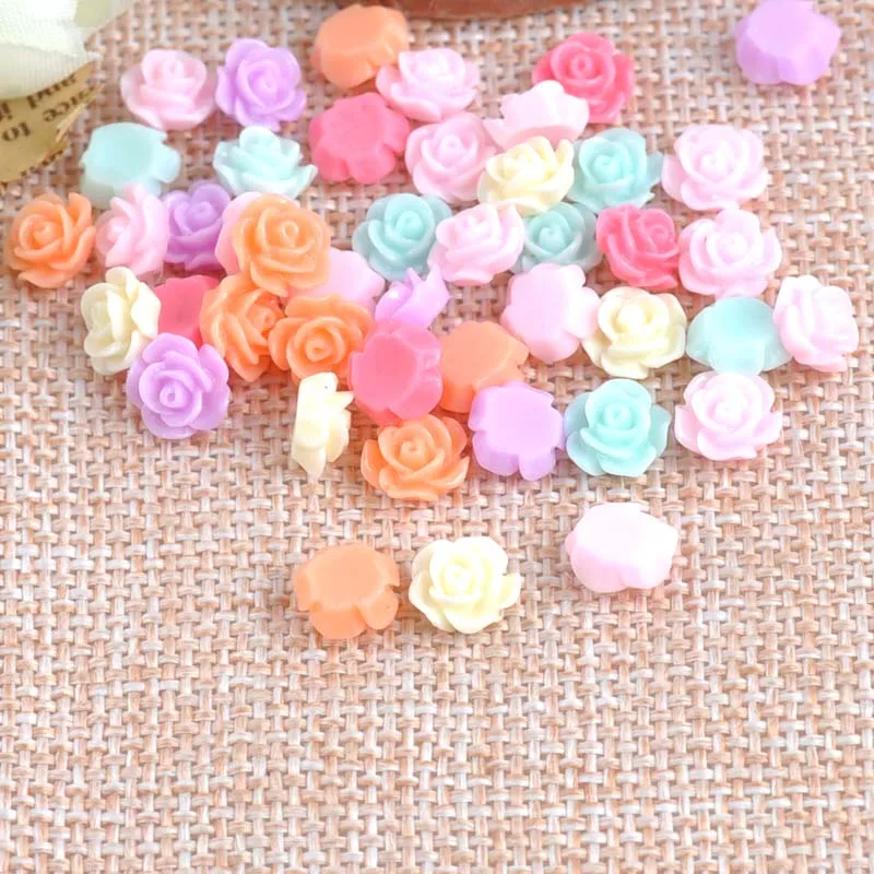 100 шт конфетная Роза flatback полимерный альбом для вырезок из кабошона ремесло 6 мм DIY