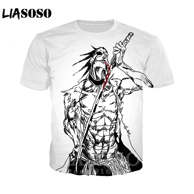 Футболка аниме отбеливатель Куросаки Ичиго костюм для женщин Harajuku 3D печати