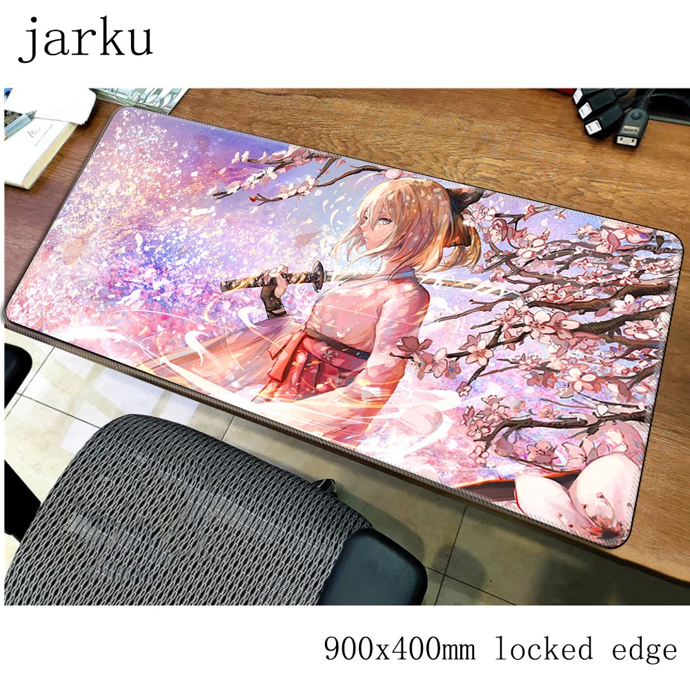 

Fate Saber mouse pad gamer 900x400mm notbook mouse mat large gaming mousepad large girl Gift pad mouse PC desk padmouse