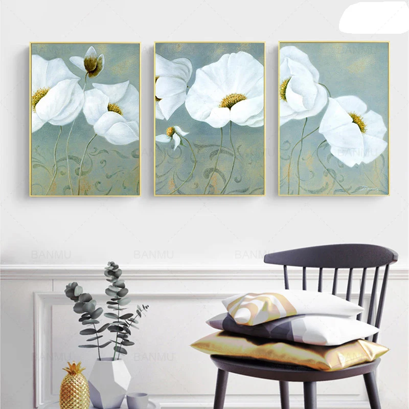 Художественная Картина на холсте цветочный рисунок стене постер для спальни