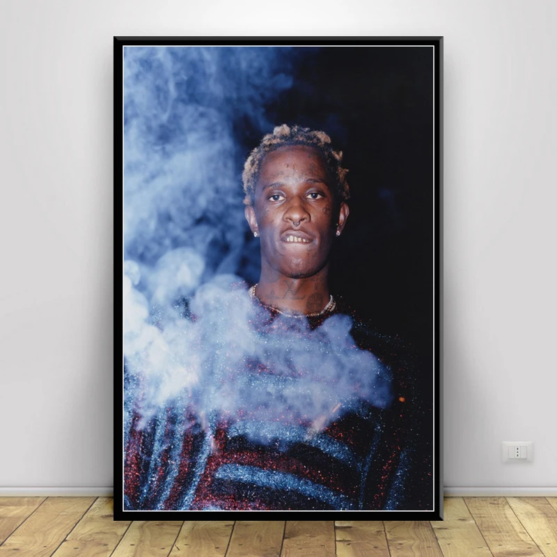 P339 Young Thug Hip Hop Rap Music Singer Rapper Star Art Painting Silk Canvas Poster Wall Home Decor | Дом и сад