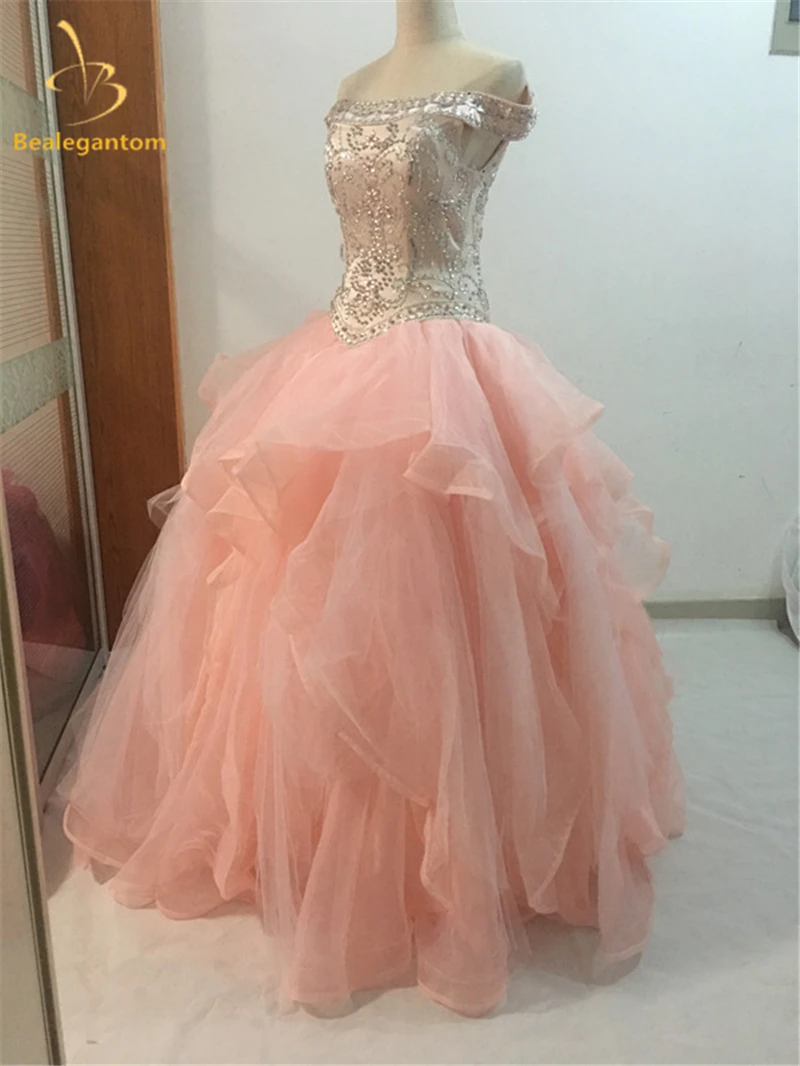 

Bealegantom Sexy Crystal Ball Gown Quinceanera Dresses 2019 With Beading Sweet 16 Dresses For 15 Years Vestidos De 15 Anos QD68