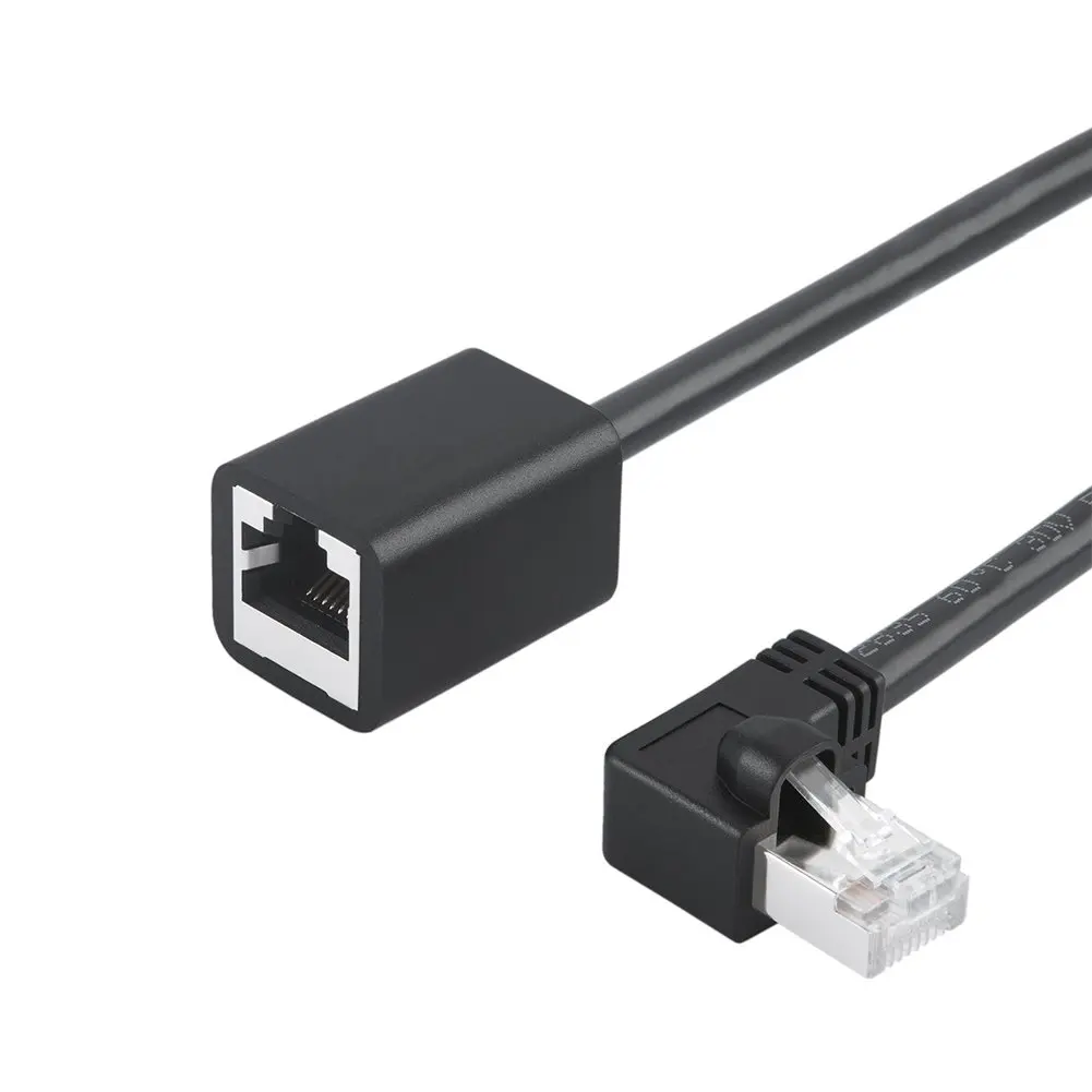 Экранированный Удлинительный кабель Cat6 штырьковый/гнездовой левый угол FTP Ethernet