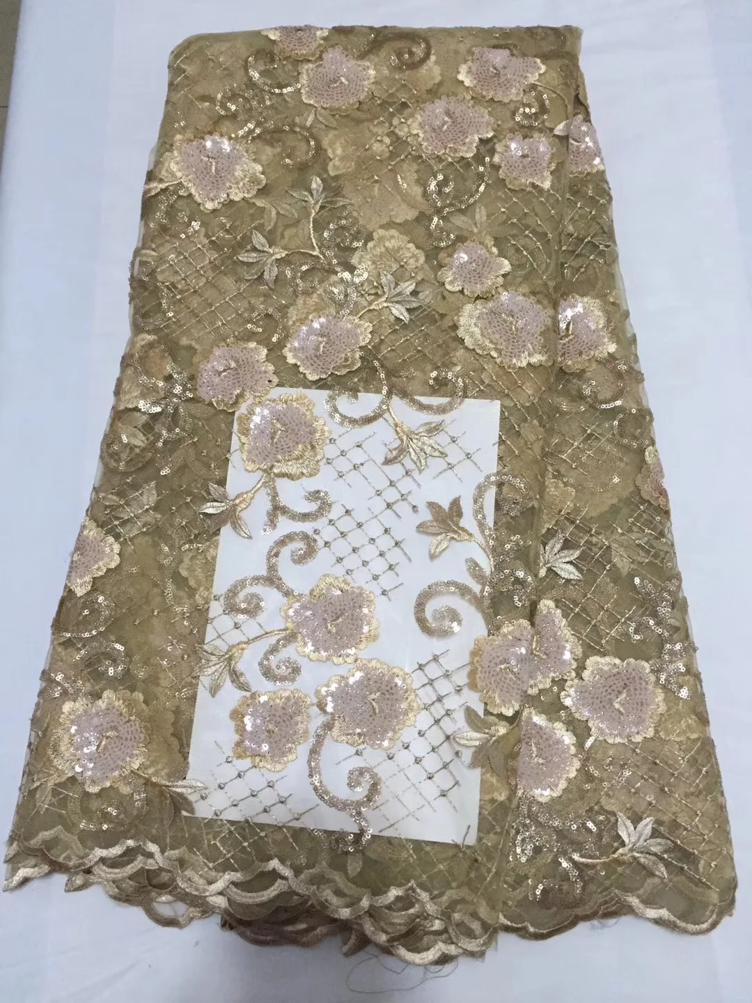 

2018 New Arrived Nigerian Lace Fabrics Blue Gray Sequins African French Mesh Lace Fabric For Evening Party Dress Fabrics KCD2111