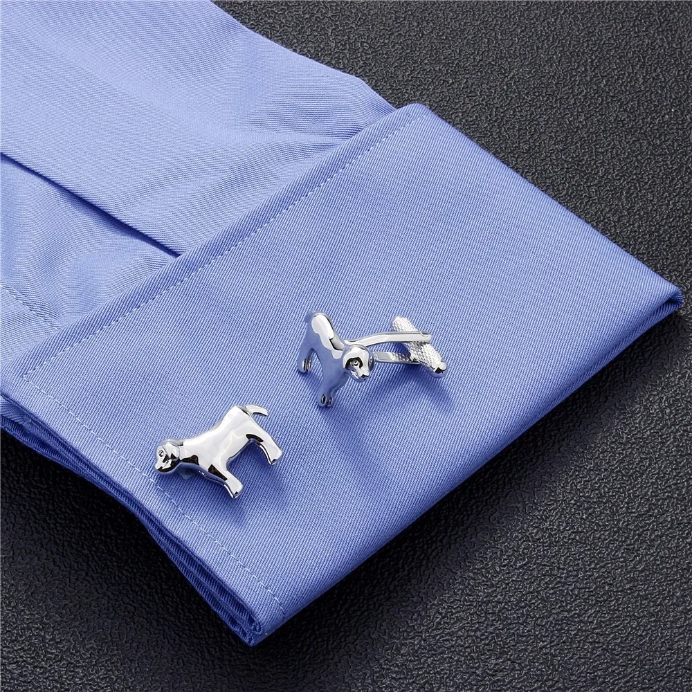 Запонки HAWSON с имитацией родия для французских манжет и рубашек|dog cufflinks|brand cufflinks for