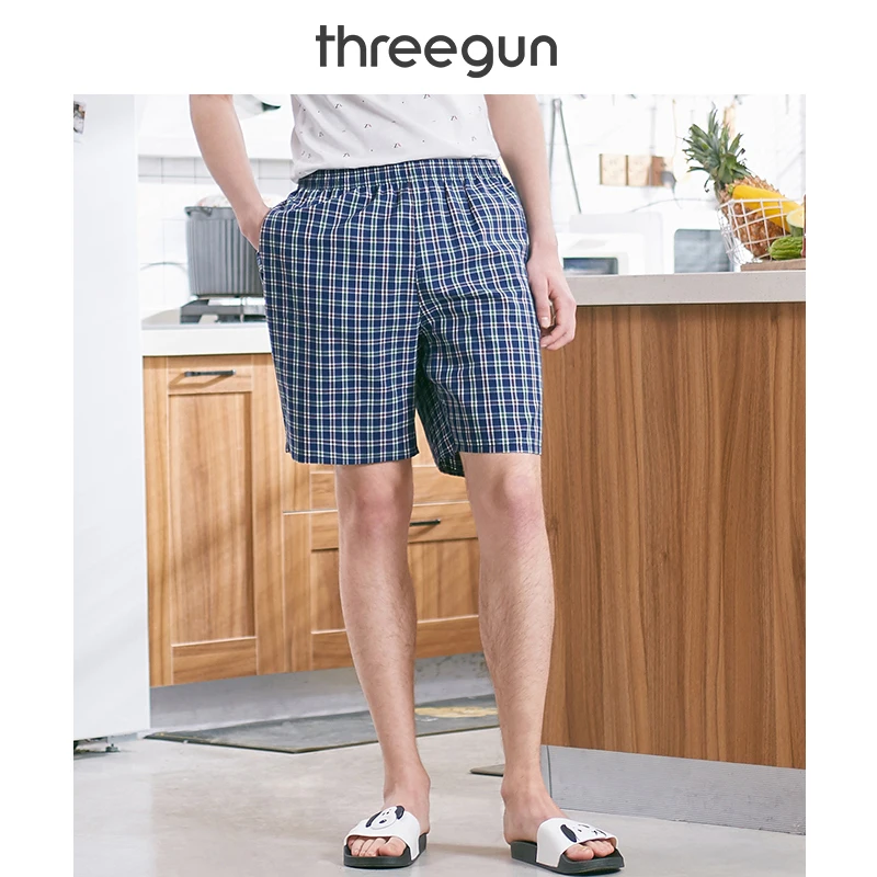THREEGUN 2019 новые хлопковые повседневные пляжные брюки мужские домашние шорты