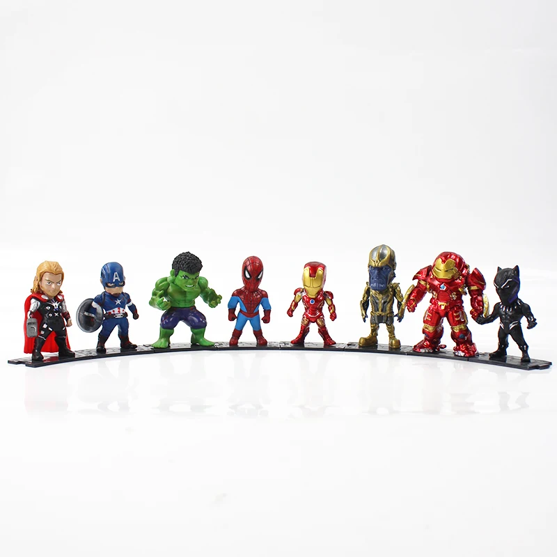 8 шт./лот Мстители Super Hero танос с принтом Железный человек Тор халкбастера Капитан
