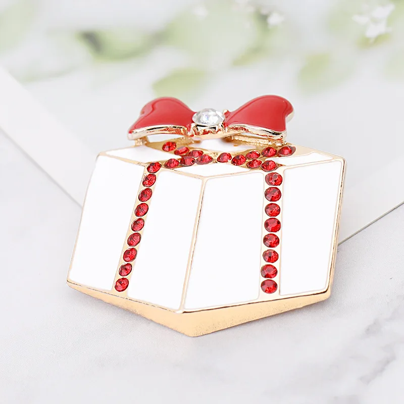 Модная эмалированная брошь в виде лосей оленя снеговика конфет Санта-Клауса