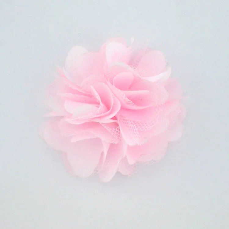 light pink 20 шт./лот " атласная сетка цветы DIY Детские аксессуары для волос Бутик свадебное украшение цветок цветочные аксессуары для волос - Цвет: light pink