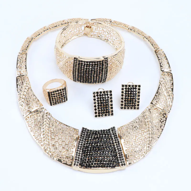 Африканские Ювелирные наборы для женщин золотой цвет свадебные вечерние
