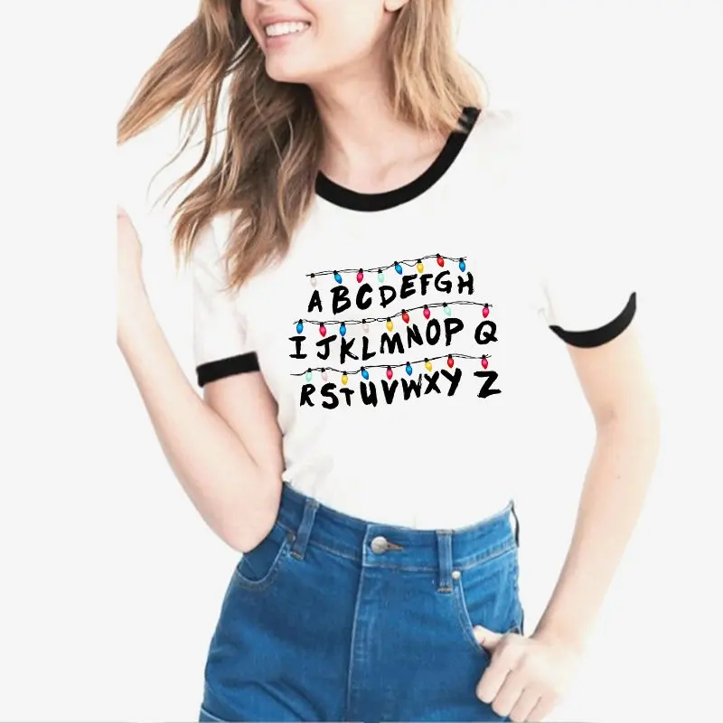 2018 новые летние креативный принт Для женщин футболка Vogue Повседневное Cutton Милая