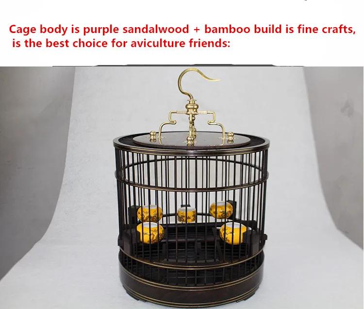 Бамбуковая птичья клетка 22*23 см с одним набором материалов (фиолетовая wingceltis