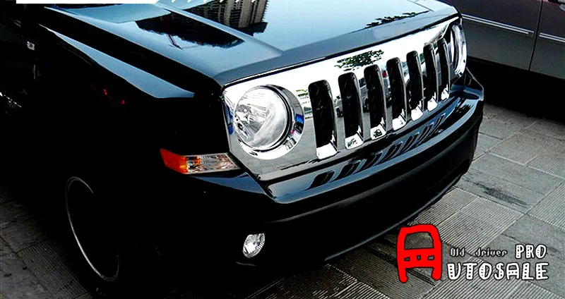 Для Jeep Патриот 2011 2012 2013 2014 2015 ABS Хром Передняя Центральная решетка гриль рамка
