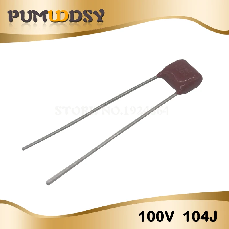 50 шт. 100V104J Pitch 5 мм 100NF 0 1 мкФ 100 в 104 CBB полипропиленовый пленочный конденсатор |