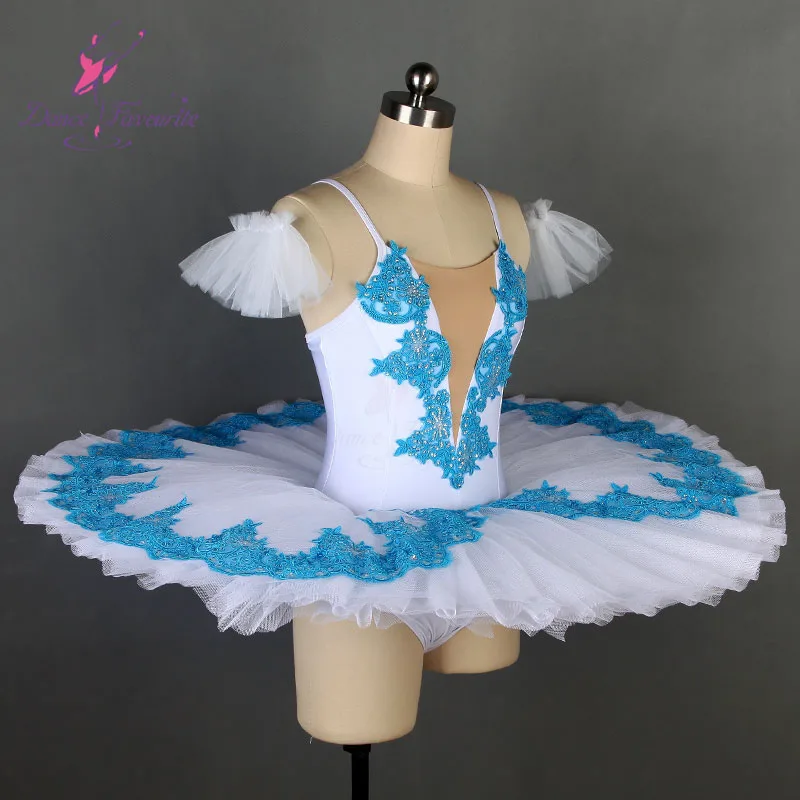 BLL010 Dance Favourite Ballet Tutu Pre-porfessional Costume Pancake Girl &amp Women with light sea blue applique | Тематическая
