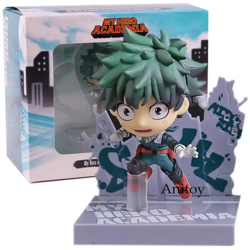 Izuku with box Kyun Chara My Hero Academy фигурка бакугоу кацуки Todoroki Shoto izku Midoriya фигурка героя ПВХ Коллекция Модель игрушки - Цвет: Izuku with box