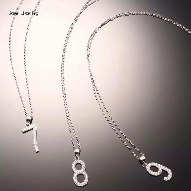 Ожерелье из серебра 925 пробы с цифрами и фианитами|designer necklace|fashion necklacenecklace designer |